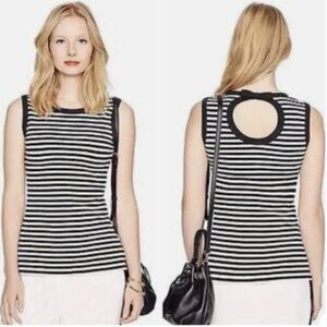 Kate Spade Striped Keyhole Bow Back White Striped Top Tank Size S